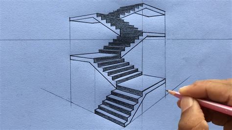 How To Draw Staircase In Two Point Perspective Step By Steps