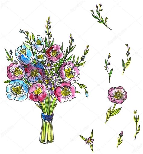Bouquet Flowers Drawing At Getdrawings Free Download