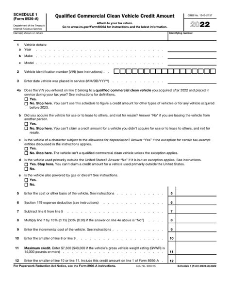 Irs Form 8936 A Schedule 1 2022 Fill Out Sign Online And Download
