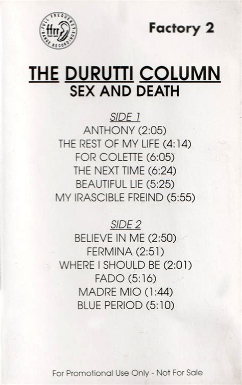 The Durutti Column Sex And Death 1994 Cassette Discogs