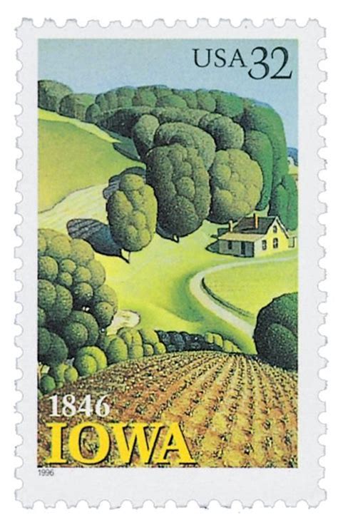 1996 32c Iowa Statehood Booklet Single Postage Stamps Usa Postage