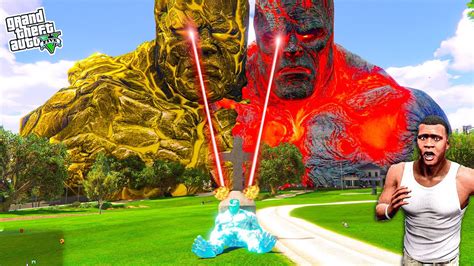 Lava God And Sun God Army Attacks On Ice God With Franklin In Gta 5 Youtube