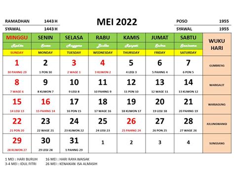Kalender Mei 2021 Indonesia Newstempo