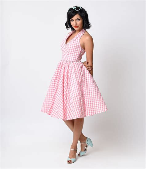 Preorder Iconic By Uv 1950s Pink Gingham Halter San Vicente Swing