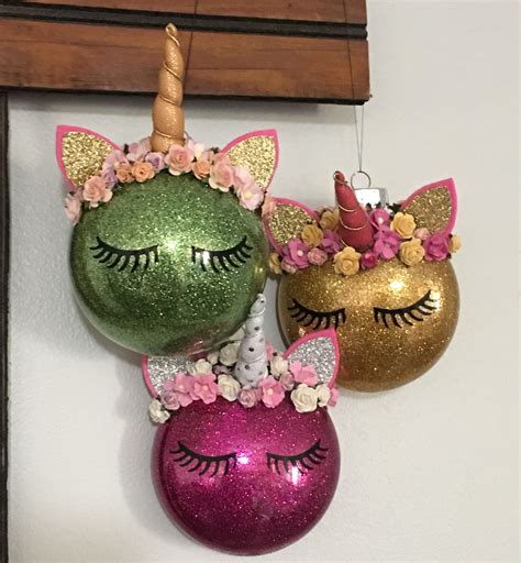 Just Love These Unicorn Ornaments Handmade Fabric Horns Adorable