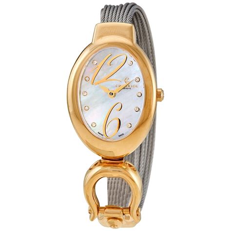 charriol marie olga quartz diamond white mother of pearl dial ladies watch moy 570 o02 watches