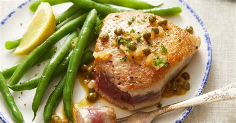 Seared Tuna Steaks With Lemon Caper Sauce Recipe Yummly