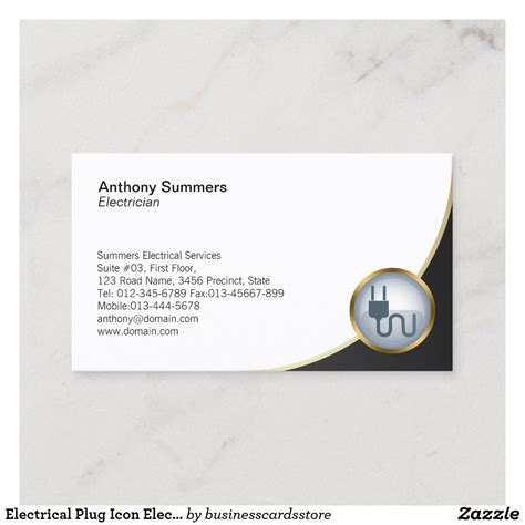 Download and create your own electrical business cards right now. Electrical Plug Icon Electrician Business Card | Zazzle ...