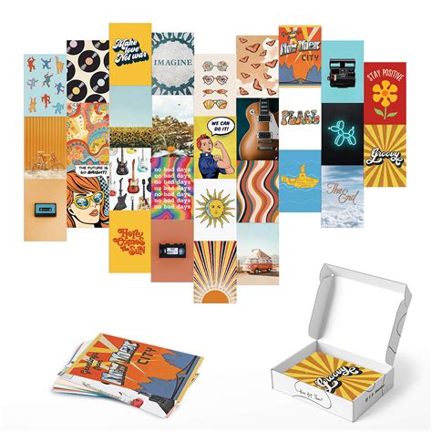 buy haus and hues aesthetic wall collage kit for teens set of 30 hippie s and aesthetic