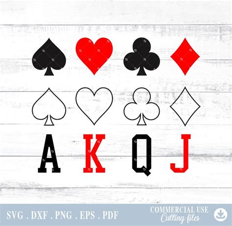 Card Suits Svg Playing Card Suits Svg Spade Svg Diamond Svg Club
