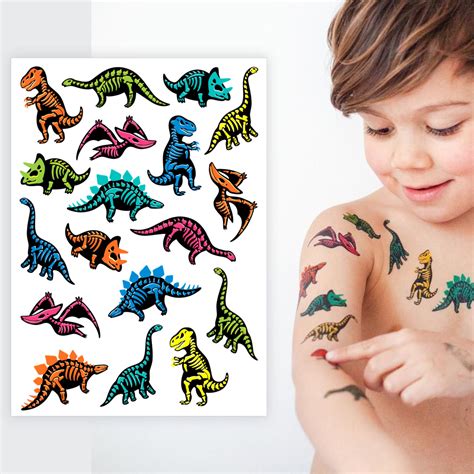 Dinosaurs Party Kids Temporary Tattoos Set Big Tattoo Set Etsy