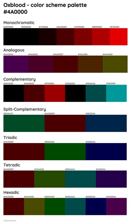 Oxblood Color Palettes