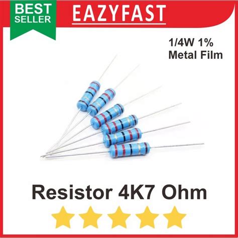 Jual Resistor R 47 K 47k R47k R4k7 4k7 4700 Ohm 14 Watt Metal Film