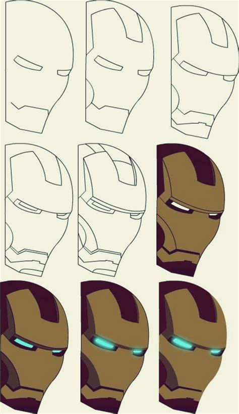 How To Draw Iron Man 10 Step By Step Examples Bored Art