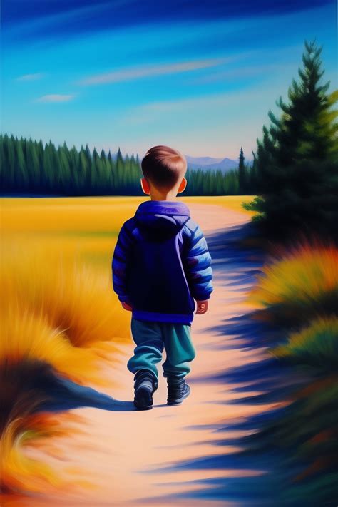 Lexica Boy Meets Walks Alone Painted By A Five Years Old Washed Colors