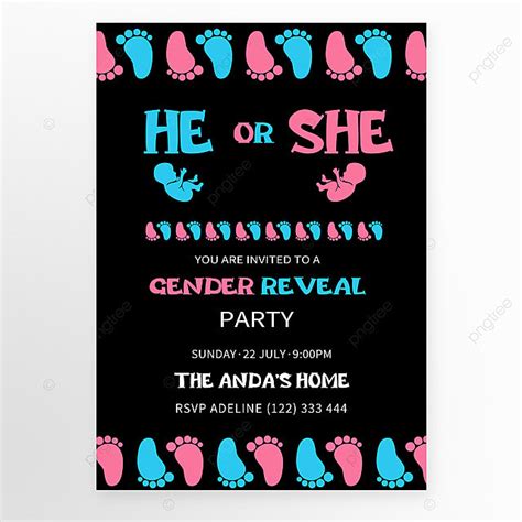 fun and cute gender reveal invitation letter template download on pngtree