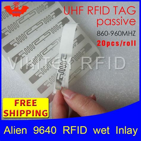 Uhf Rfid Tag Sticker Alien 9640 Wet Inlay 915m868 860 960mhz Higgs3 Epc