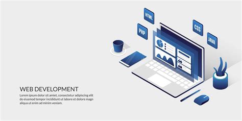 Web Development And User Interface Design Concept Isometric Website