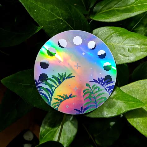 Holographic Moon Phases Sticker Aconfuseddragon Outdoor Life Moon