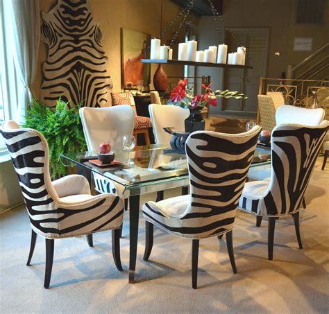 Hire funky designer style dining chairs in velvet and leopard print. 01-513 | Designmaster Furniture | Zebra dining room, Zebra ...