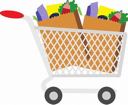 Clip Grocery Clipart Groceries Shopping Cart