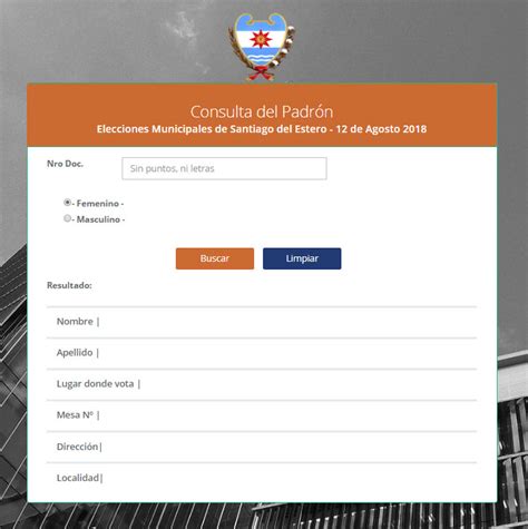 Ya se puede consultar el padrón provisorio. Padrón Santiago del Estero | Dónde votar en las Elecciones ...