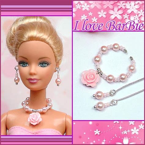 Barbie Doll Jewelry Set Barbie Necklace And Earring Doll Jewelry Barbie Accessories Barbie