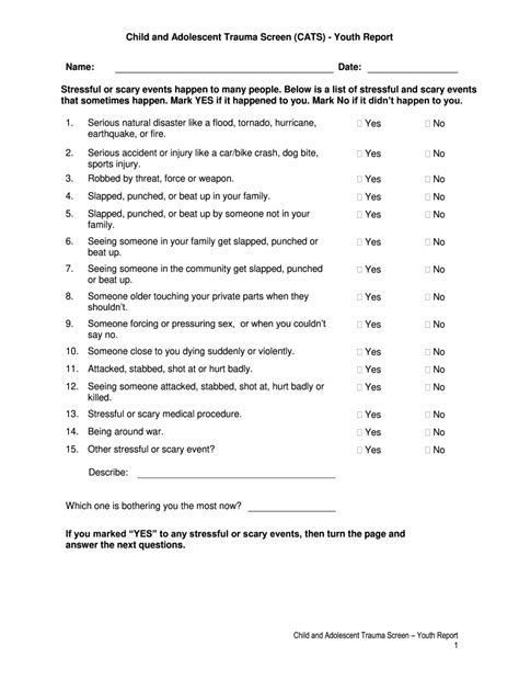 Trauma Screening Questionnaire Fill Out And Sign Online Dochub