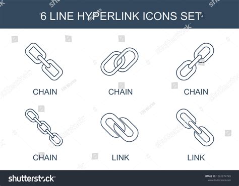 6 Hyperlink Icons Trendy Hyperlink Icons Stock Vector Royalty Free