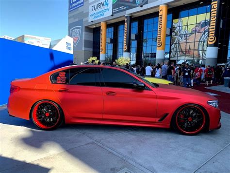 Stunning Matte Red Bmw M550i Shows Off At Sema