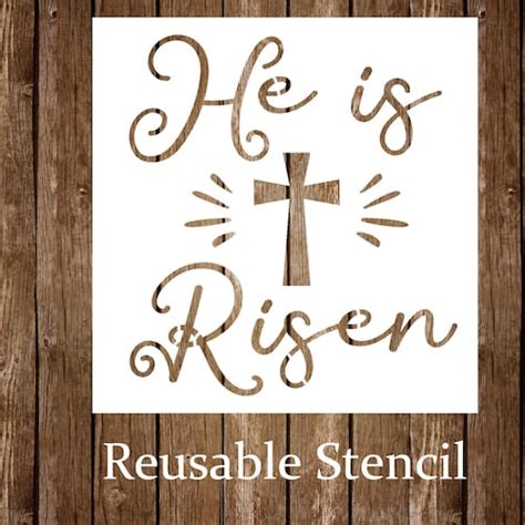 He Is Risen Stencil Easter Stencil Religious Stencil Etsy
