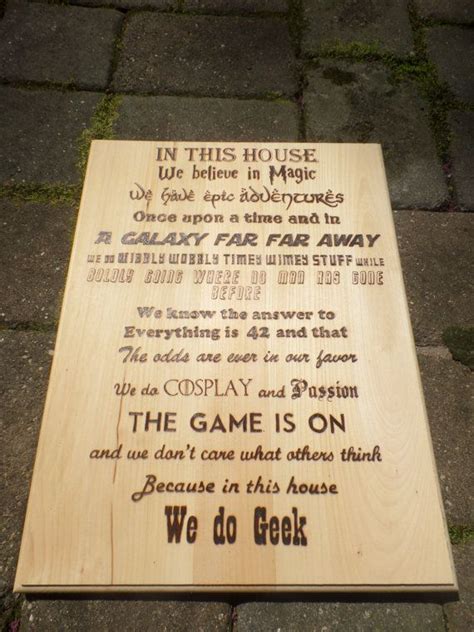 In This House We Do Geek Woodburned Sign Lord Of The Rings Harry