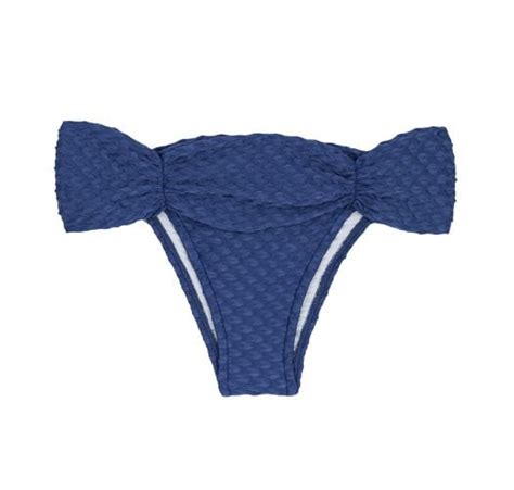 Navy Blue Textured Brazilian Bikini Bottoms Bottom Kiwanda Denim