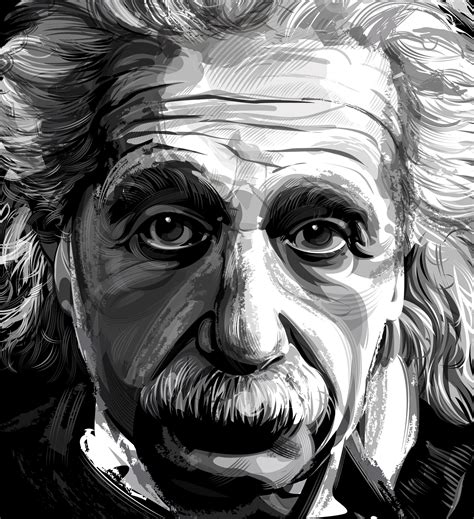 Bcomarts Albert Einstein Digital Portrait In Adobe Illustrator