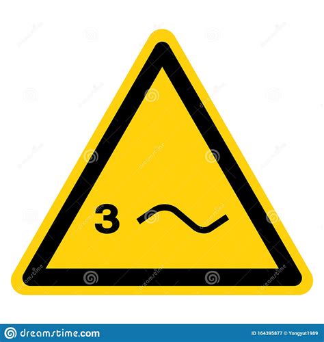 Three Phase Power Symbol Sign Isolate On White Background Vector