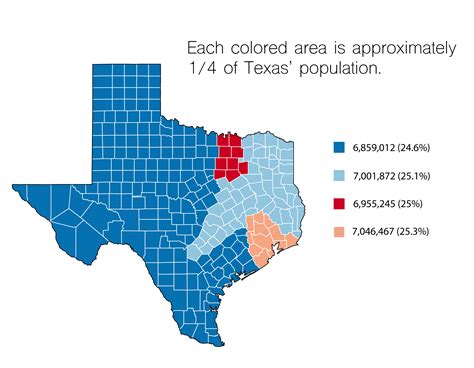 Population Distribution In Texas Cartography Map