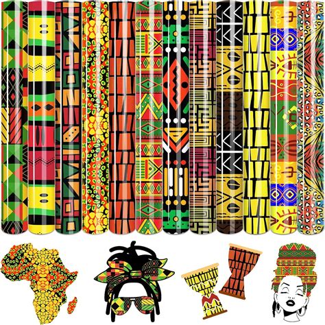 Amazon Com Tintnut Kwanzaa Htv Vinyl Sheets X Inches Kente