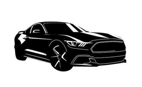 Premium Vector A Black And White Ford Mustang With A Ford Logo On The