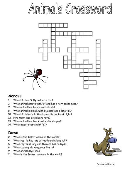 Crossword Puzzles For Kids Easy Printable Brackets