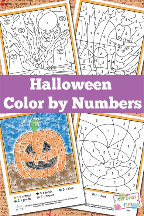 Halloween Color By Numbers Worksheets - Itsy Bitsy Fun