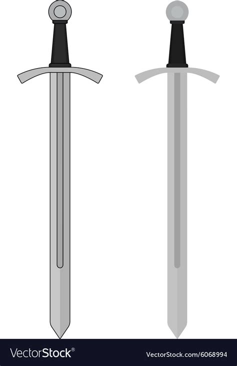 Medieval Sword Cartoon Icon Royalty Free Vector Image