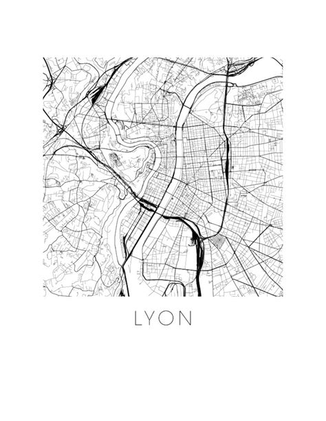 Lyon Map Print Etsy