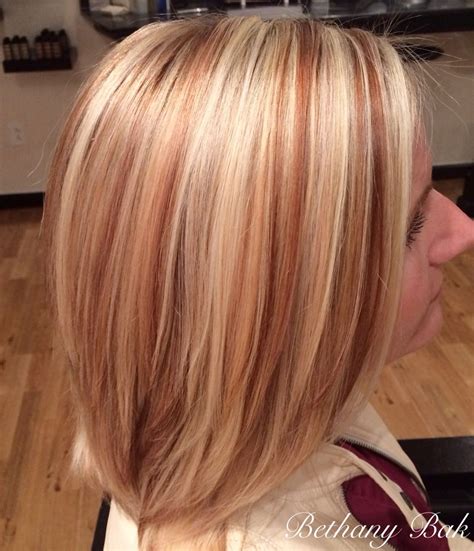 Blonde Hair With Copper Lowlights Blonde Hair With Highlights Red