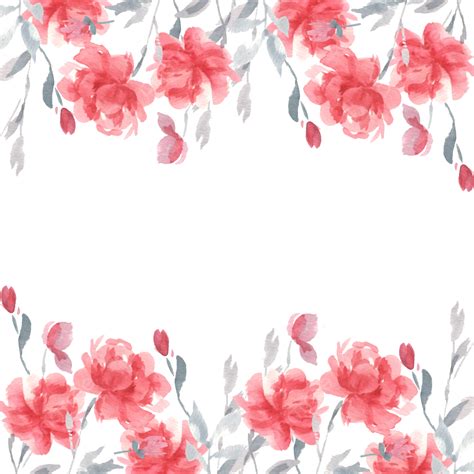 Red Rose Watercolor Flower Frame Rose Floral Watercolor Png