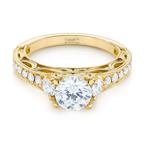 14k Yellow Gold Filigree Diamond Engagement Ring 103896 Seattle