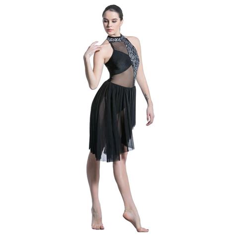 Black Mesh Dance Costume Twirling Ballerinas Lyrical Dance