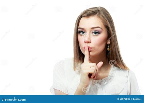 Girl Saying Shh Stock Image Image Of Female Gorgeous 68572809