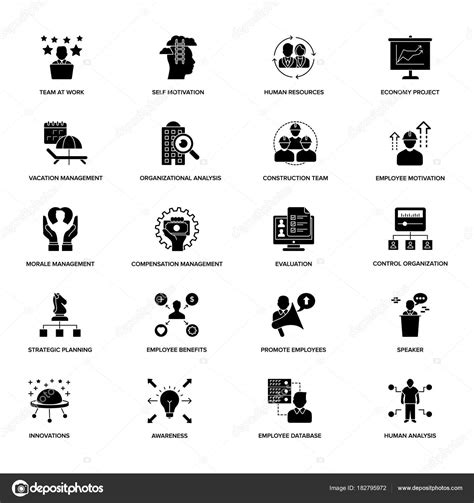 Project Management Glyph Icons — Stock Vector © Creativestall 182795972