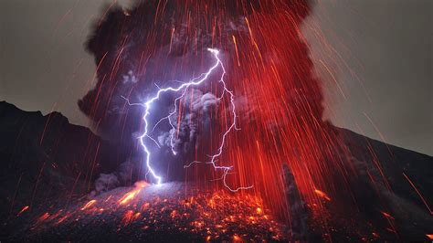 Volcano Lightning Wallpapers Hd Geegle News