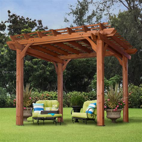 Backyard Discovery 10 X 10 Cedar Pergola Brown